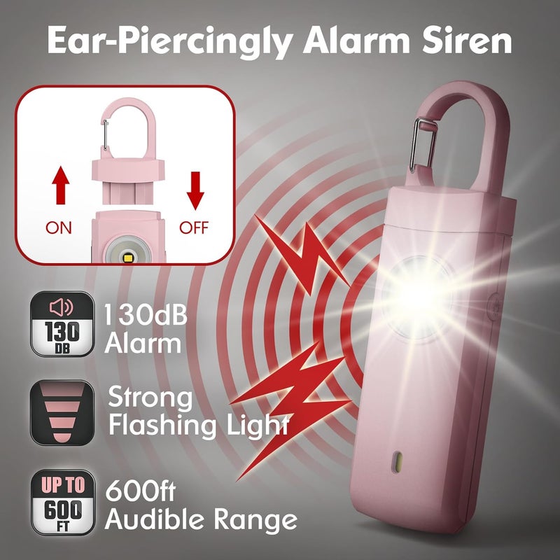 ANKOSHUN Rechargeable Personal Alarms for Women - Christmas Birthday Gifts for Women, Stocking Stuffers for Teen Girl, Daughter, Safety Keychain Flashlight, Siren Alarm, Travel College Essentials (Rose Gold) - Image 1
